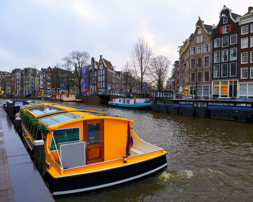 Boat on Dutch canal